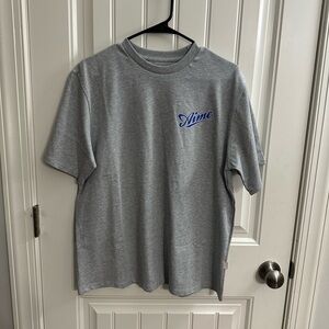 Aime Leon Dore Cycling Logo Tee ‘Silver Mix’. Men’s Large. New.